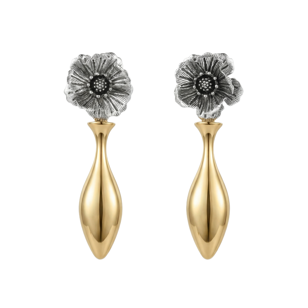 Petal & Gold Urn Küpe