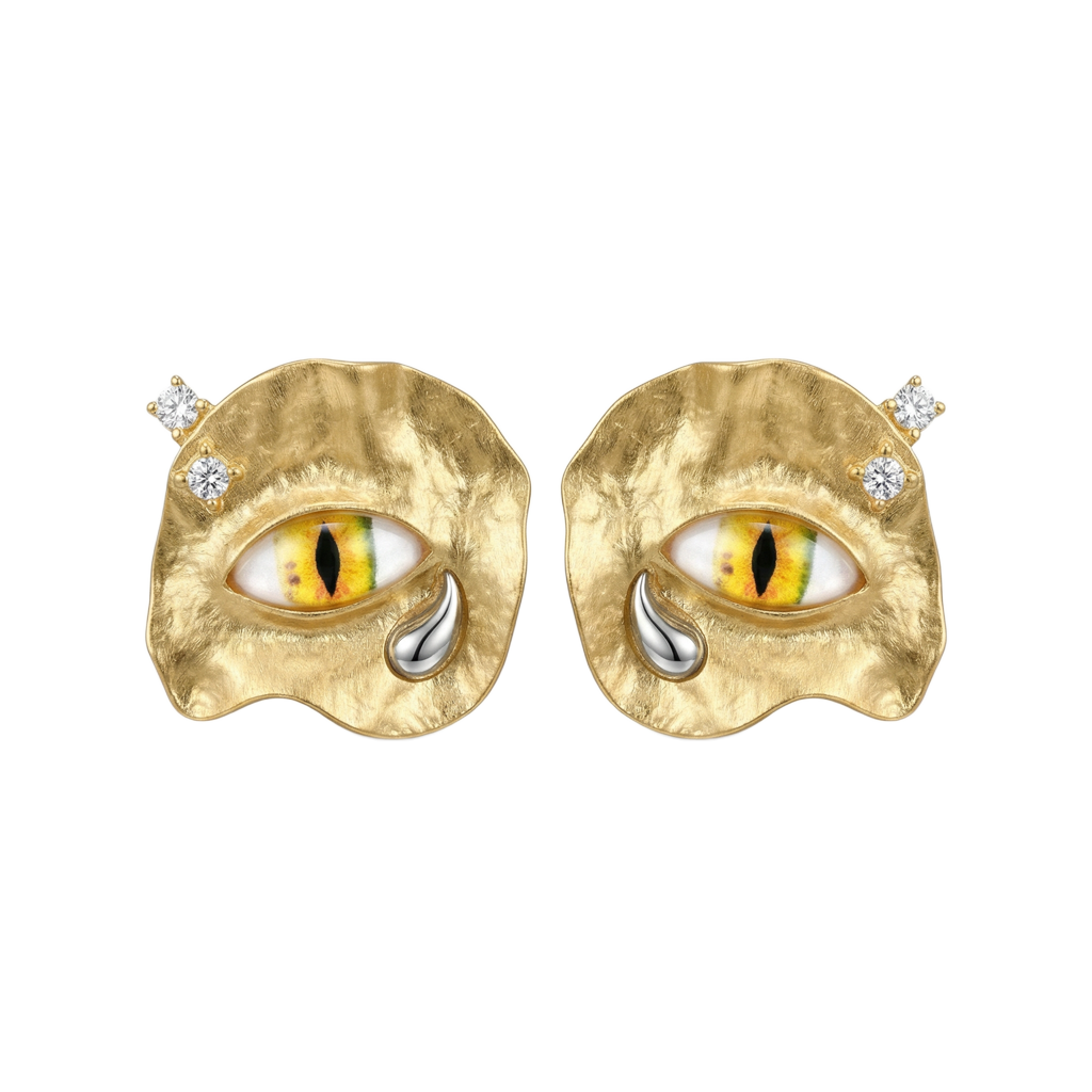 Surrealist Amber Küpe (İthal Model)