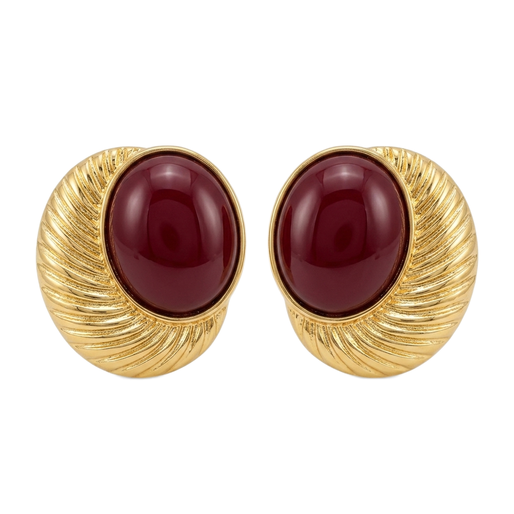 Burgundy Swirl Küpe