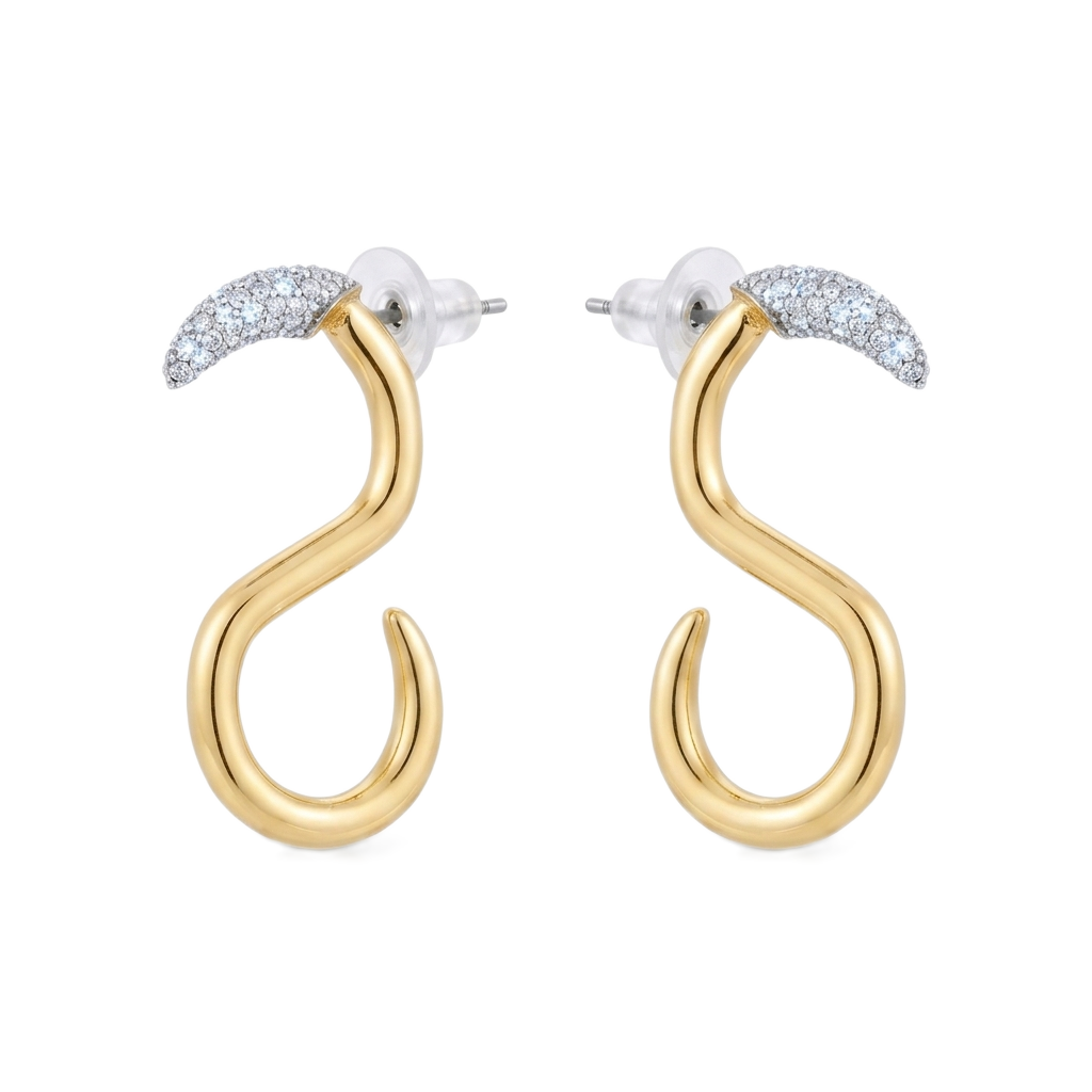 S-Curve Pavé Küpe