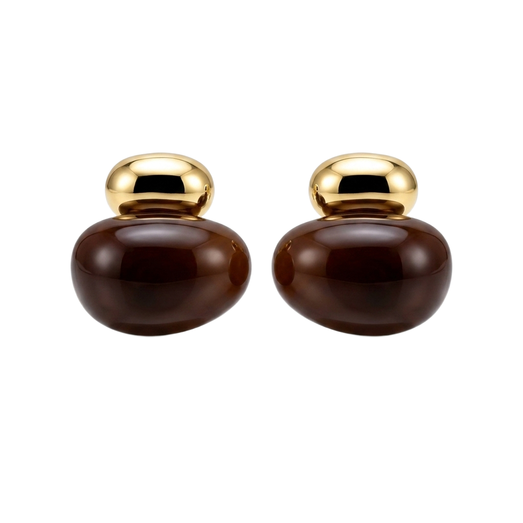 Sculptural Mocha Küpe