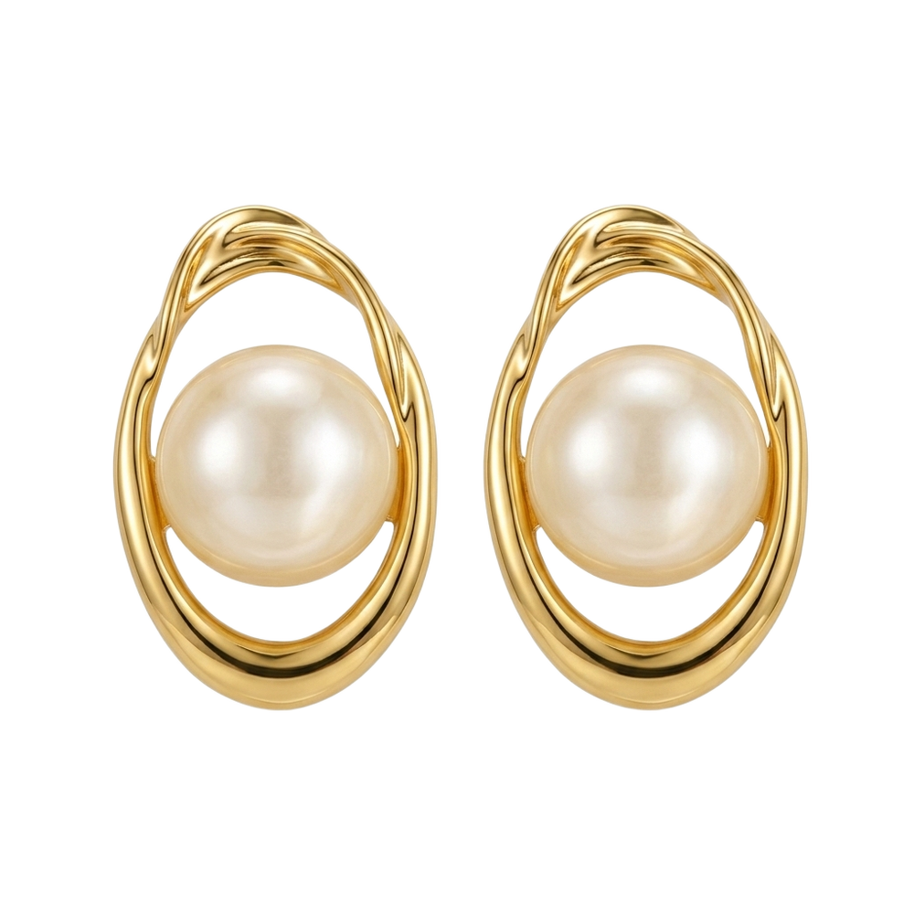 Orbital Pearl Frame Earrings