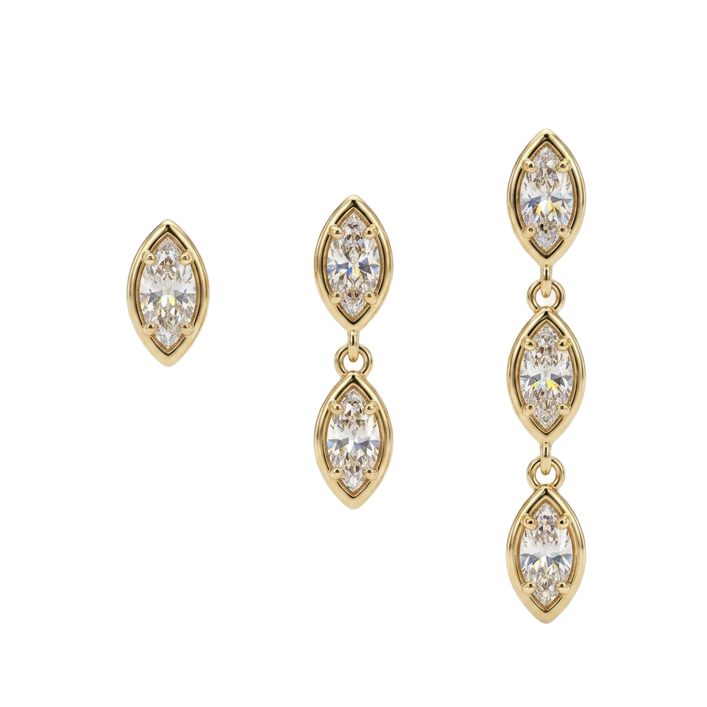 Clarus Navette Küpe Set