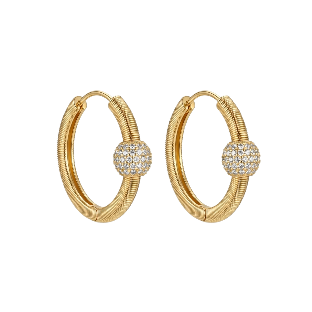 Ribbed Gold Küpe