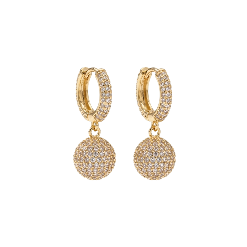Pavé Sphere Drop Küpe