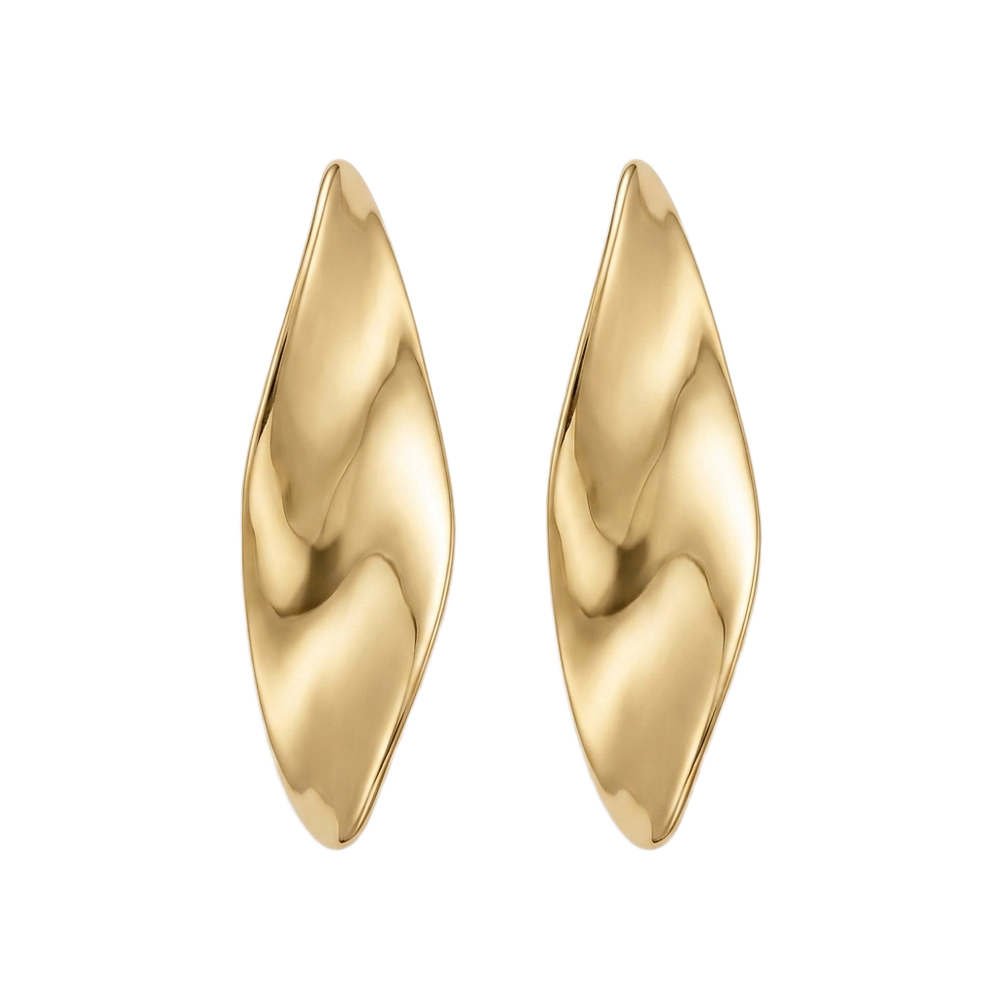 Organic Leaf Sculpt Küpe