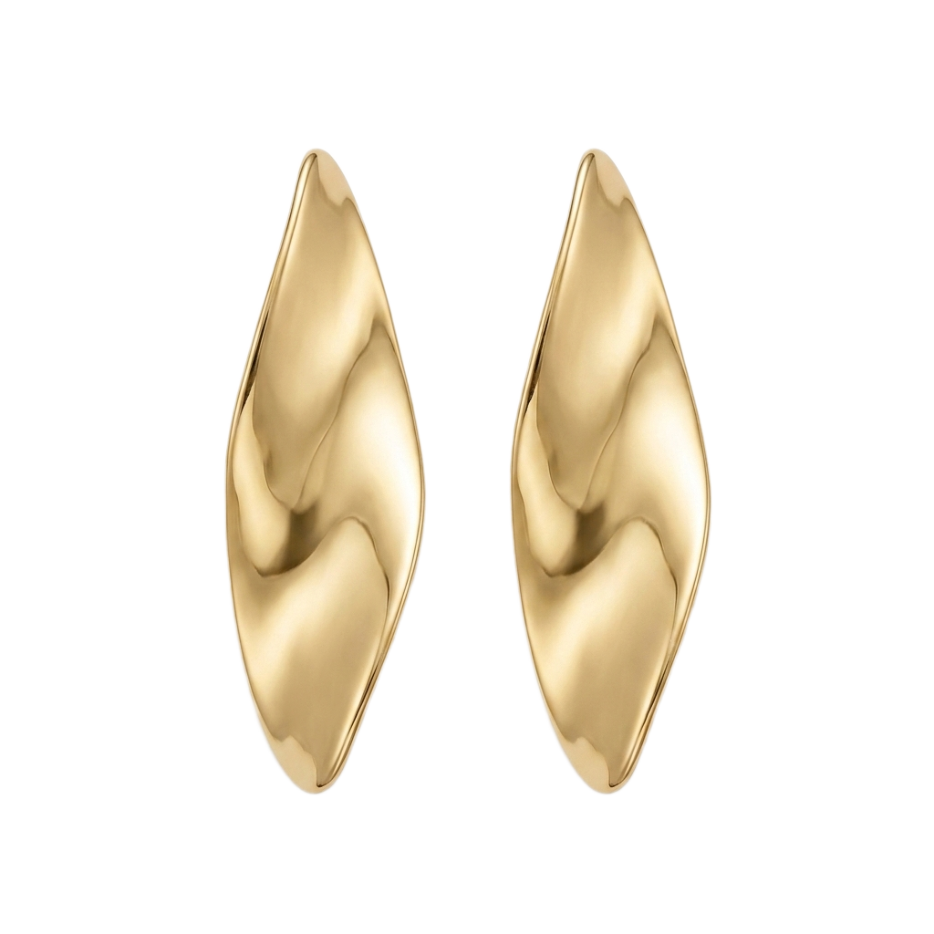 Organic Leaf Sculpt Küpe