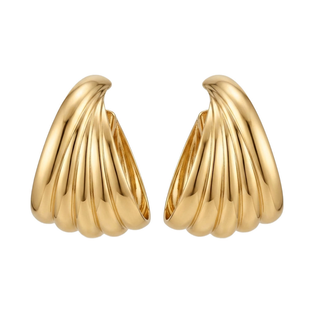 Sculpted Fluted Küpe