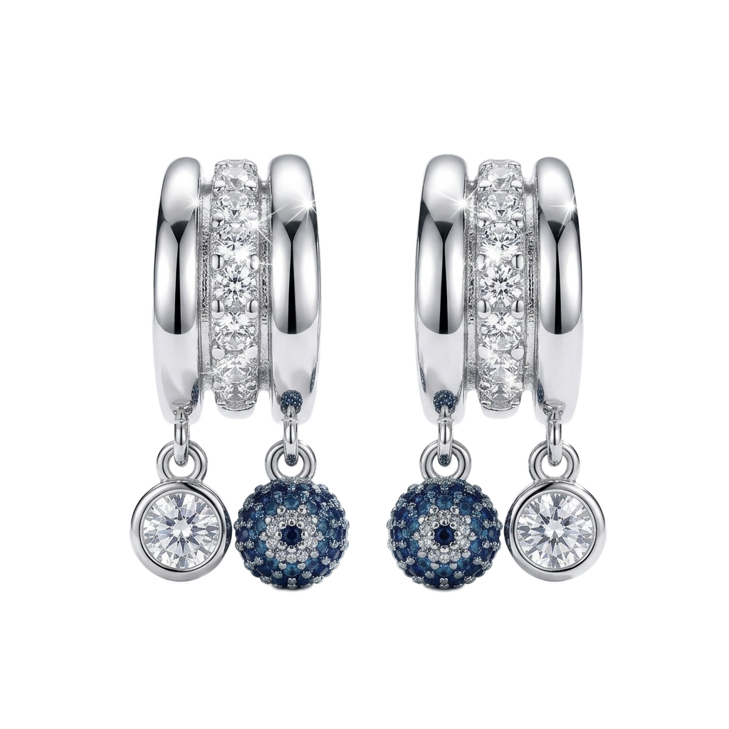 Aura Pavé Evil Eye Küpe