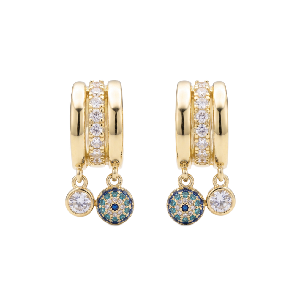 Aura Pavé Evil Eye Küpe