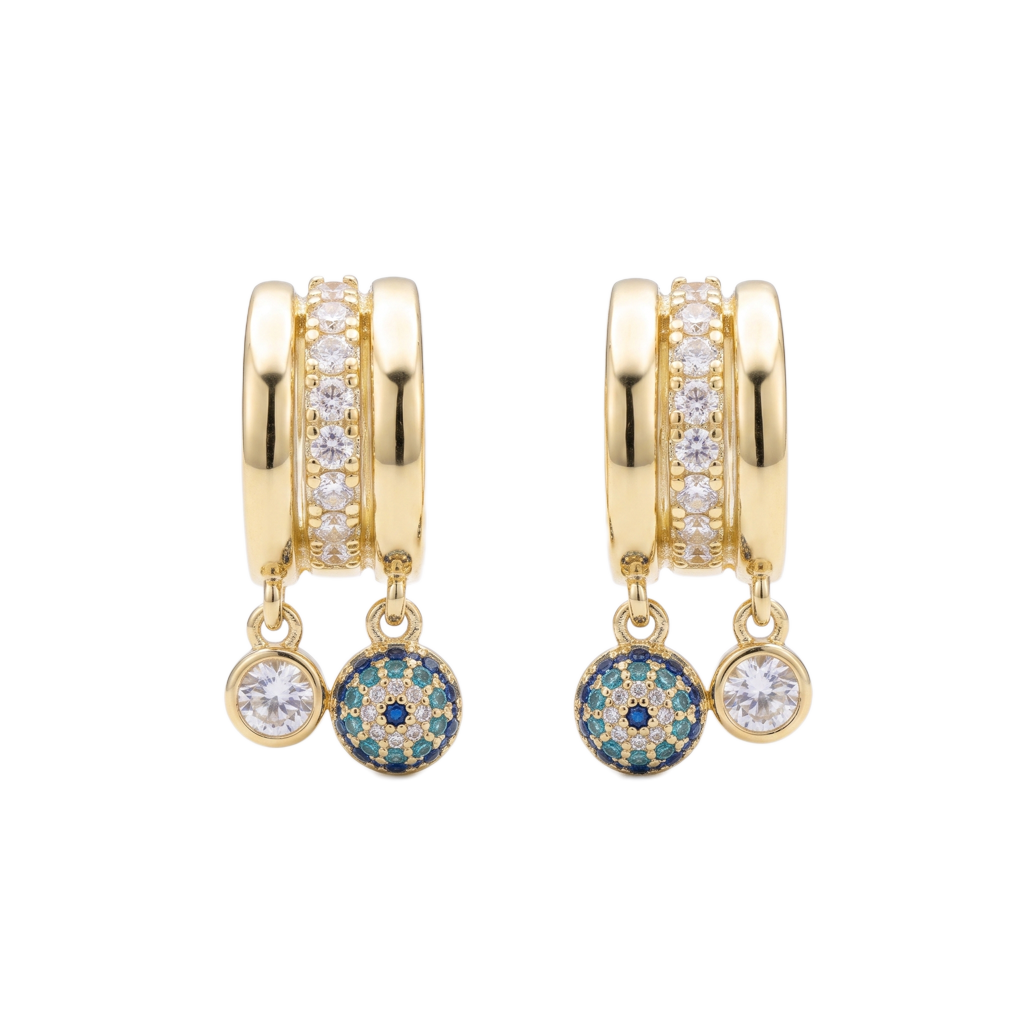 Aura Pavé Evil Eye Küpe