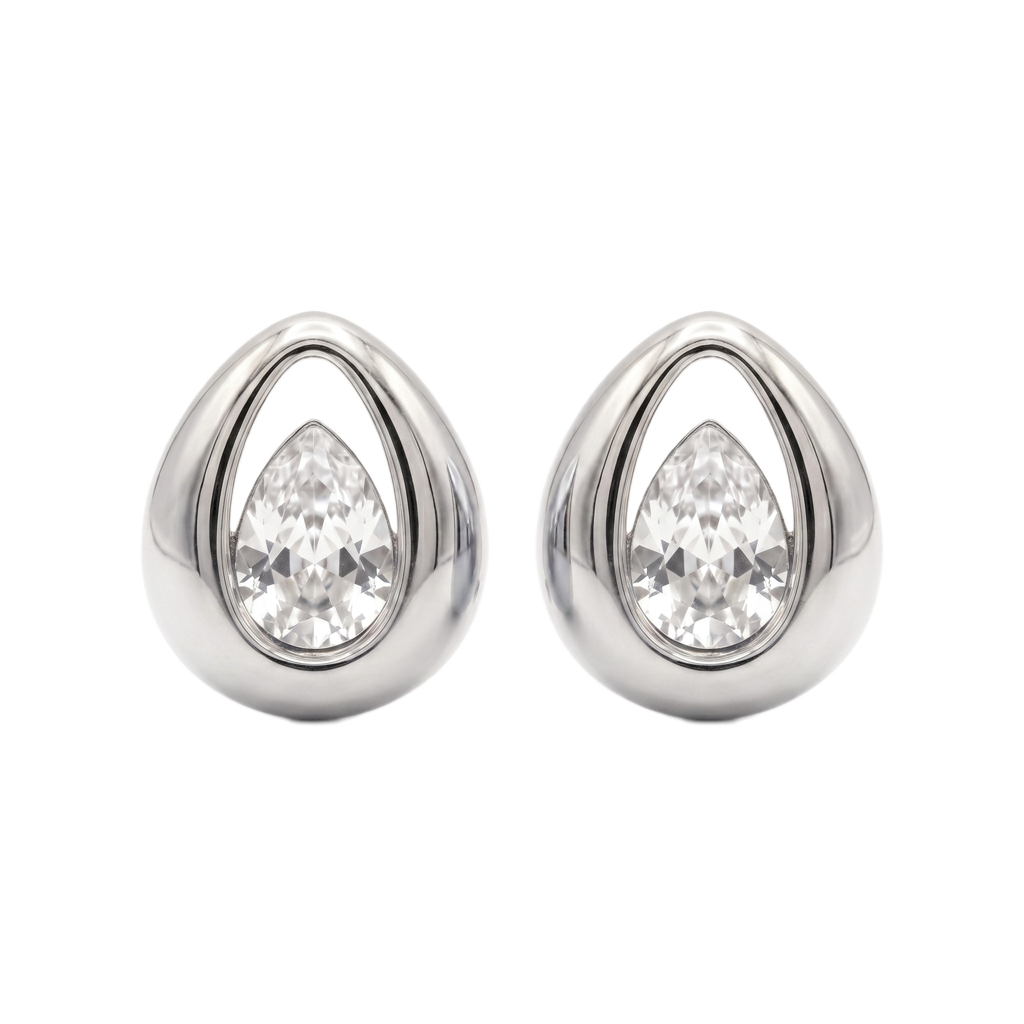 Floating Pear-Cut Küpe