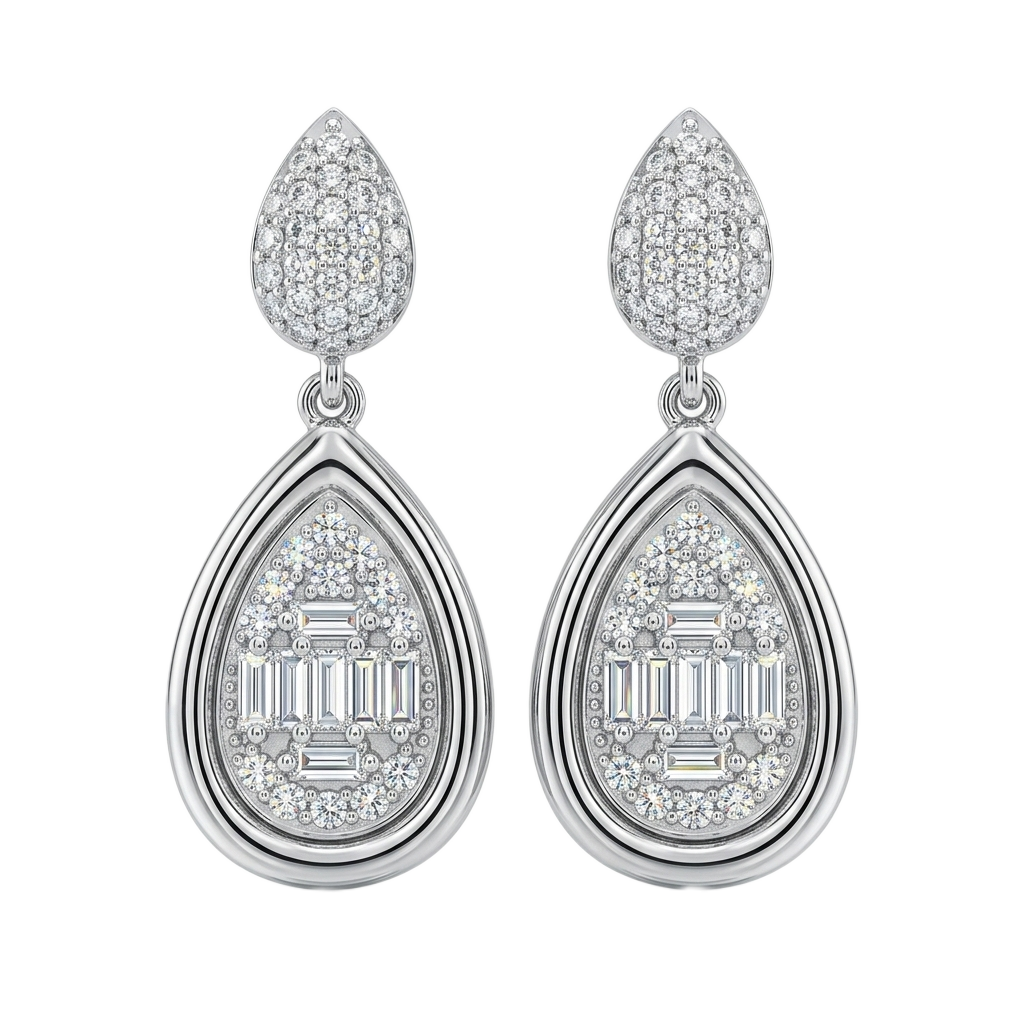 Silver Mosaic Küpe