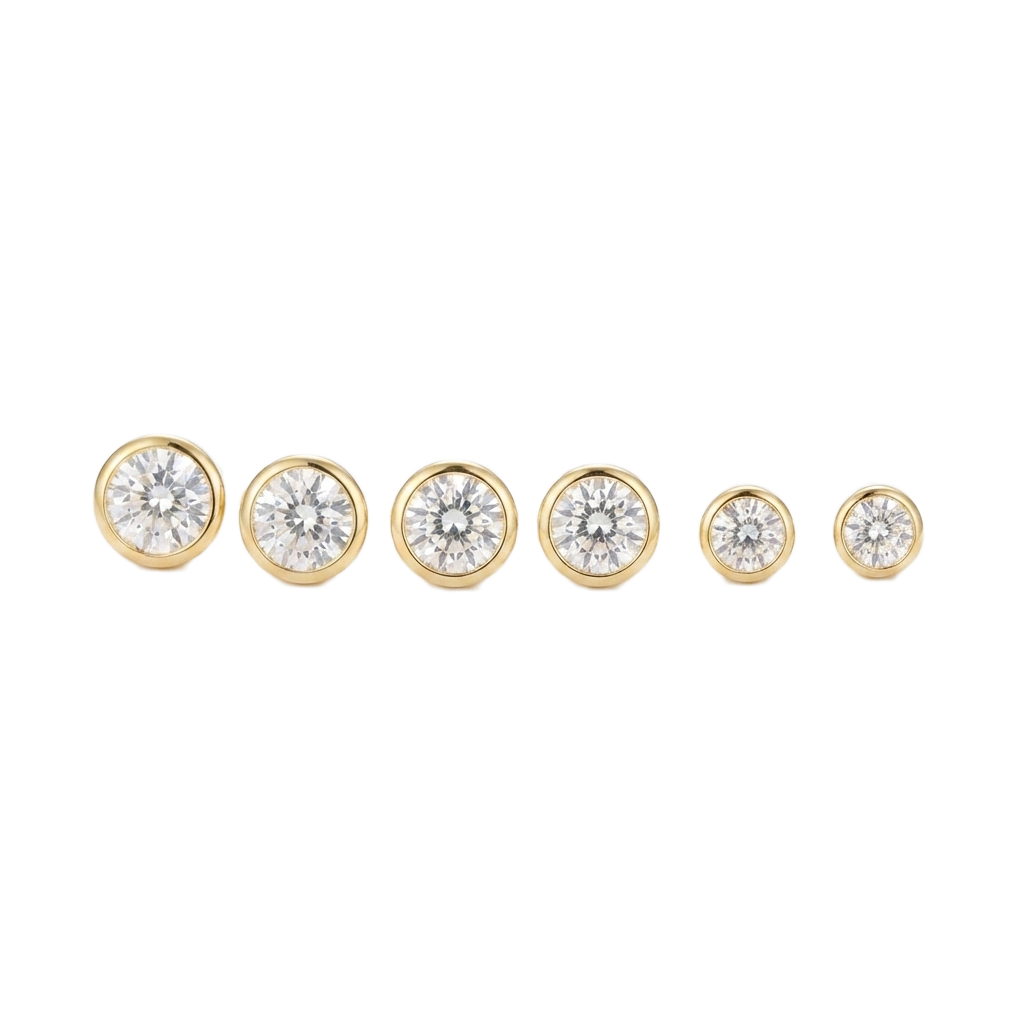 Graduated Bezel Küpe Set