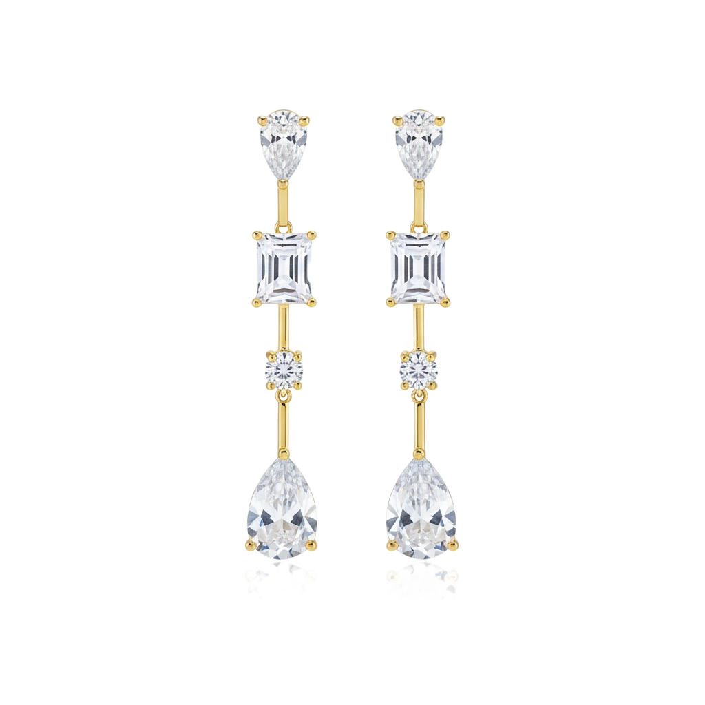 Asscher &amp; Pear Earrings