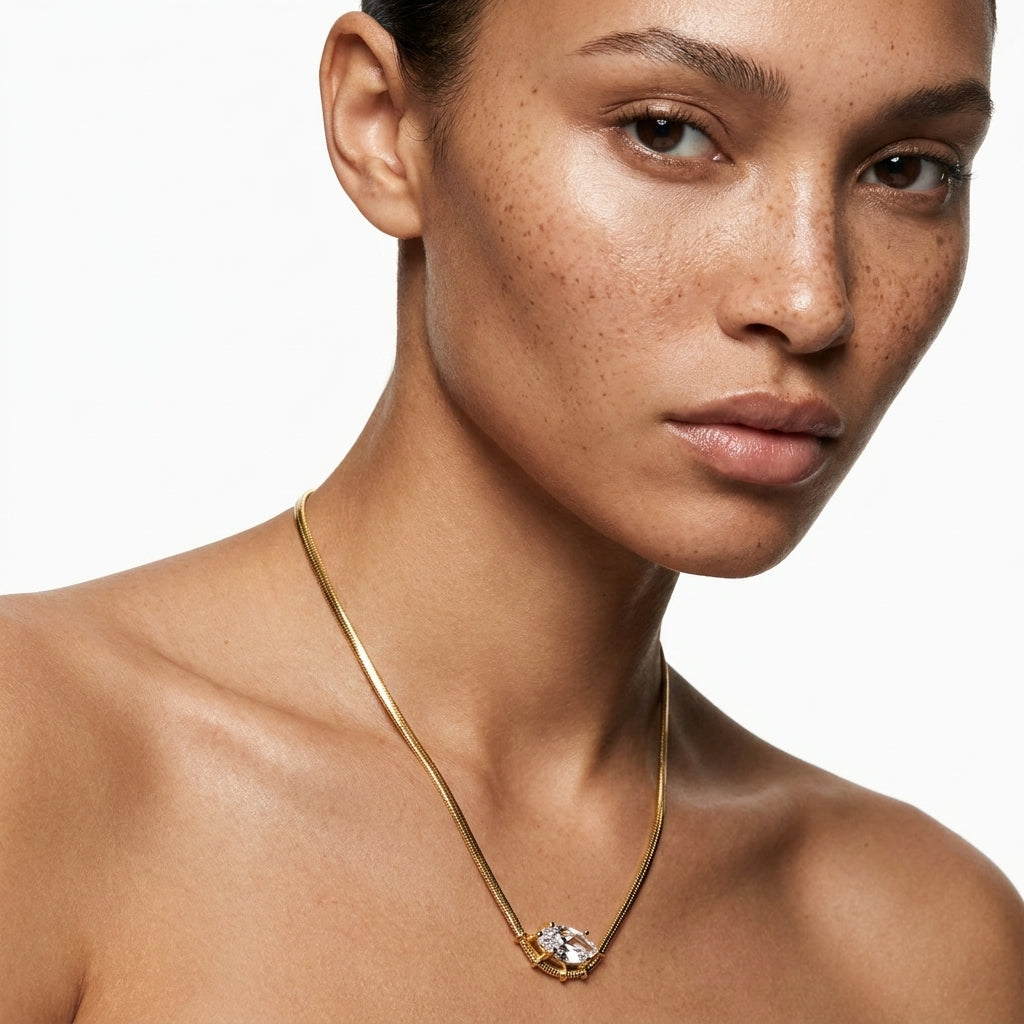 Gilded Herringbone Kolye