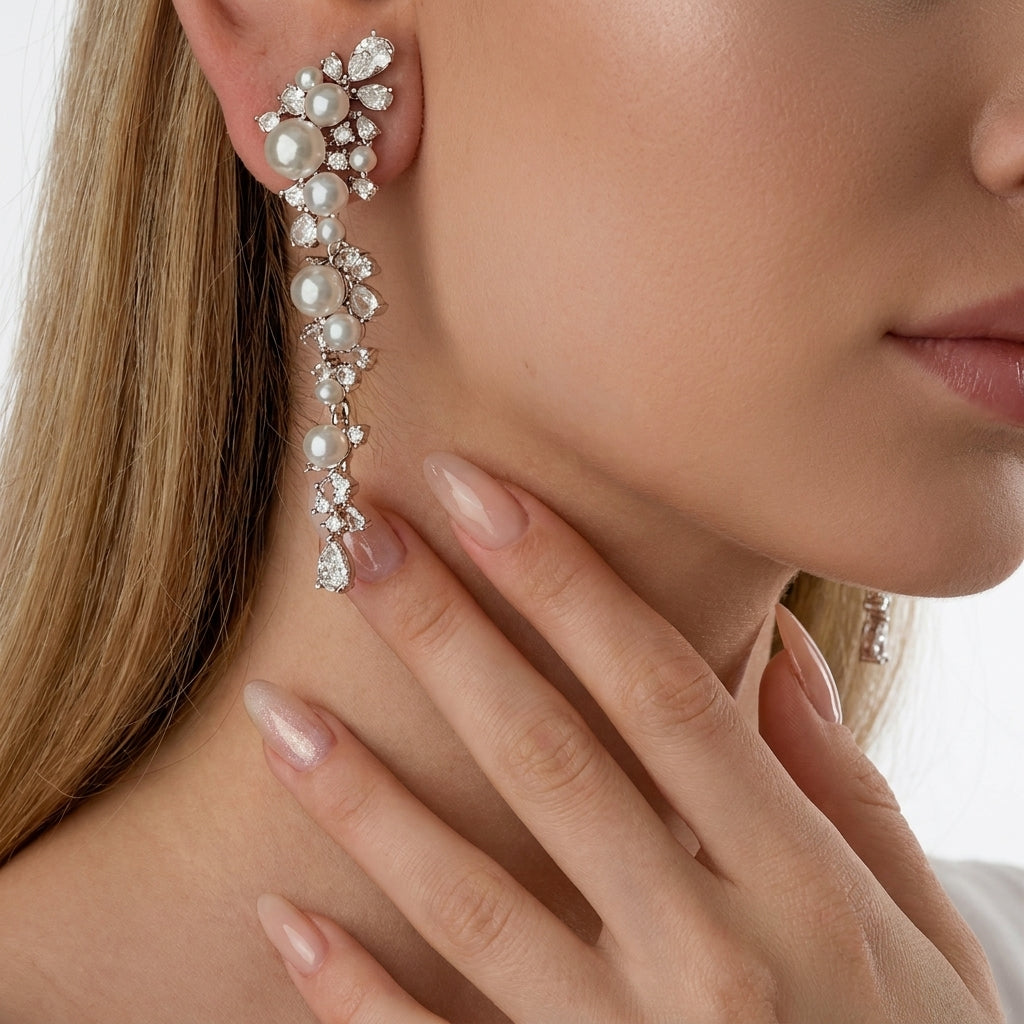 Pearlescent Cascade Earrings