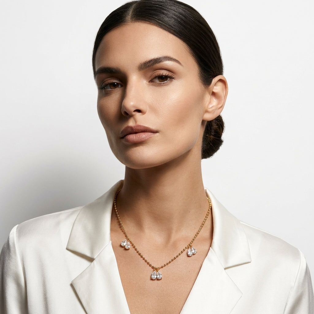 Twin Pear-Drop Kolye