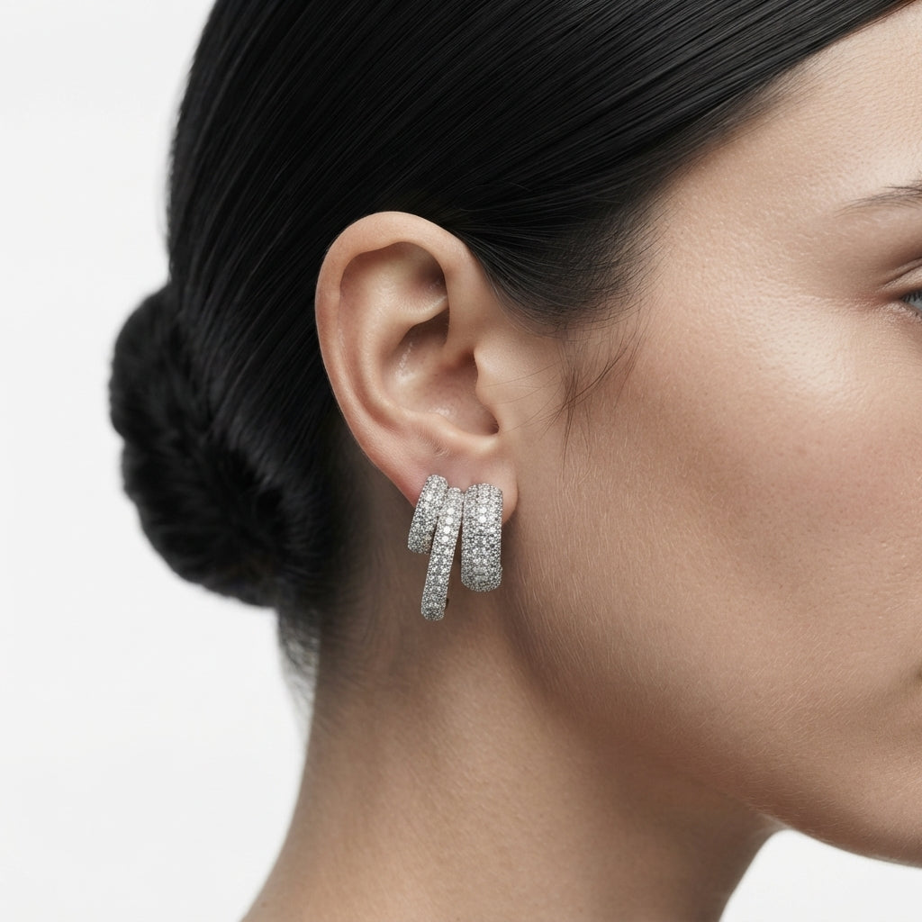 Full-Pavé Tiered Küpe