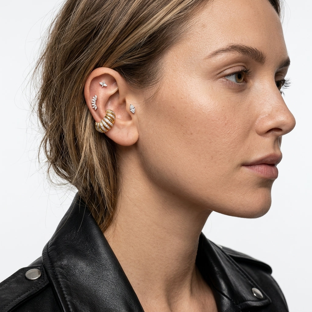 Fluted Croissant Earcuff
