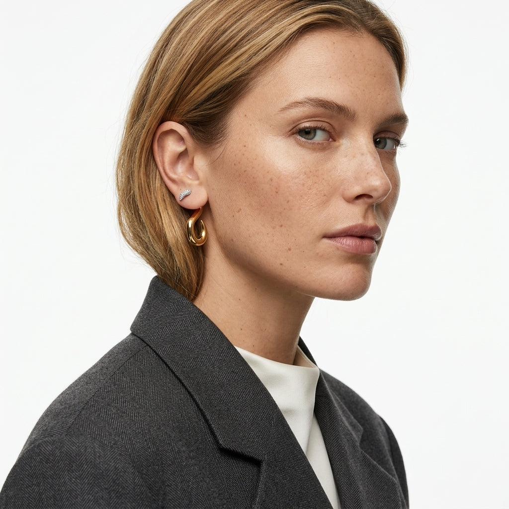 S-Curve Pavé Küpe