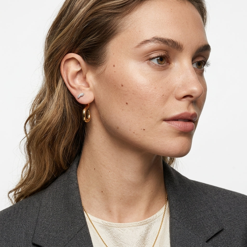 S-Curve Pavé Küpe
