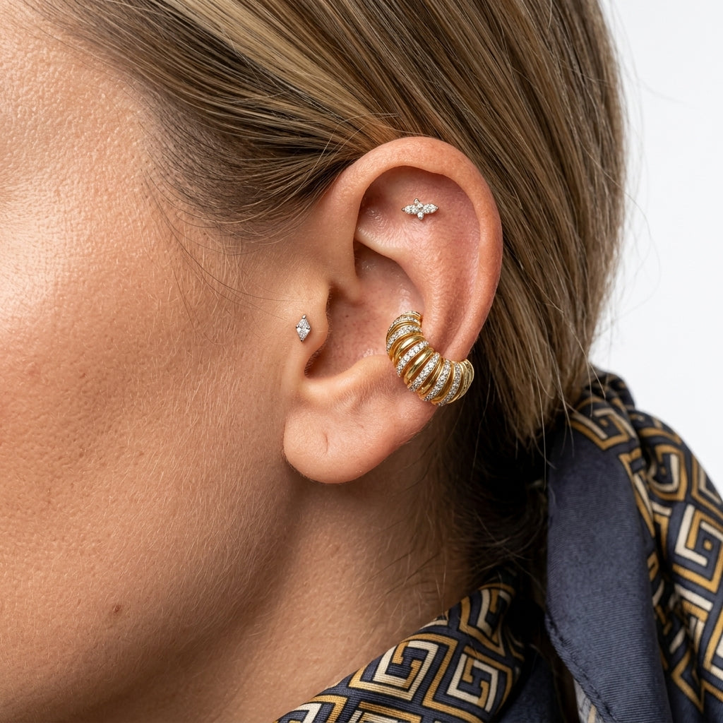 Fluted Croissant Earcuff
