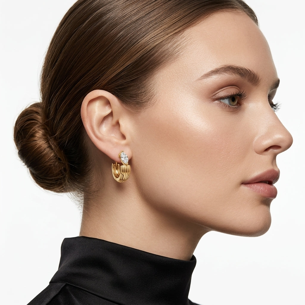 Marquise Fluted Küpe