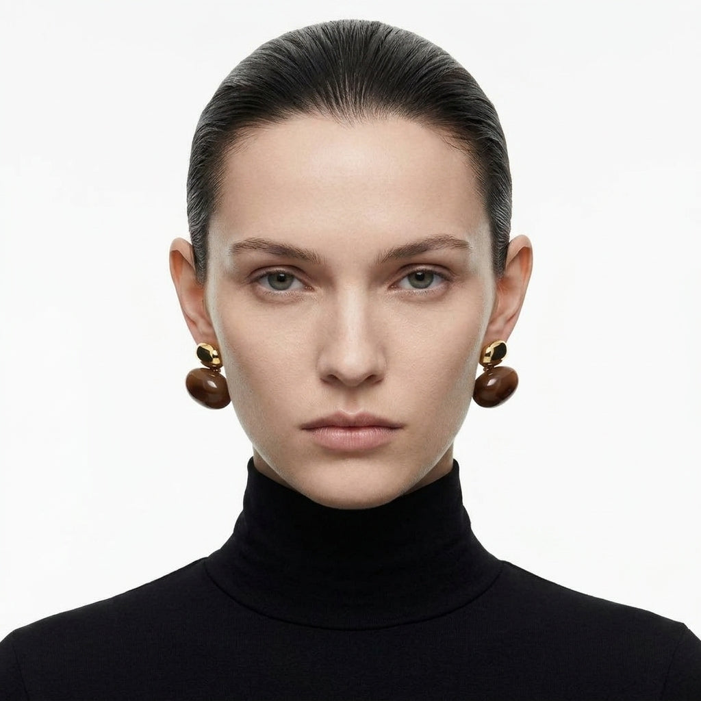 Sculptural Mocha Küpe