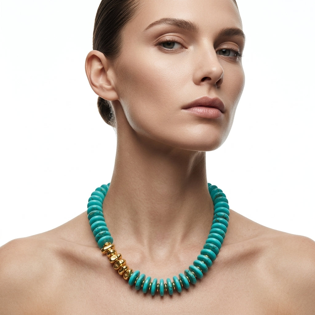 Chunky Turquoise Kolye