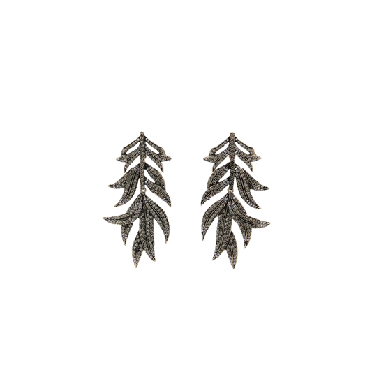 Obsidian Leaf Küpe