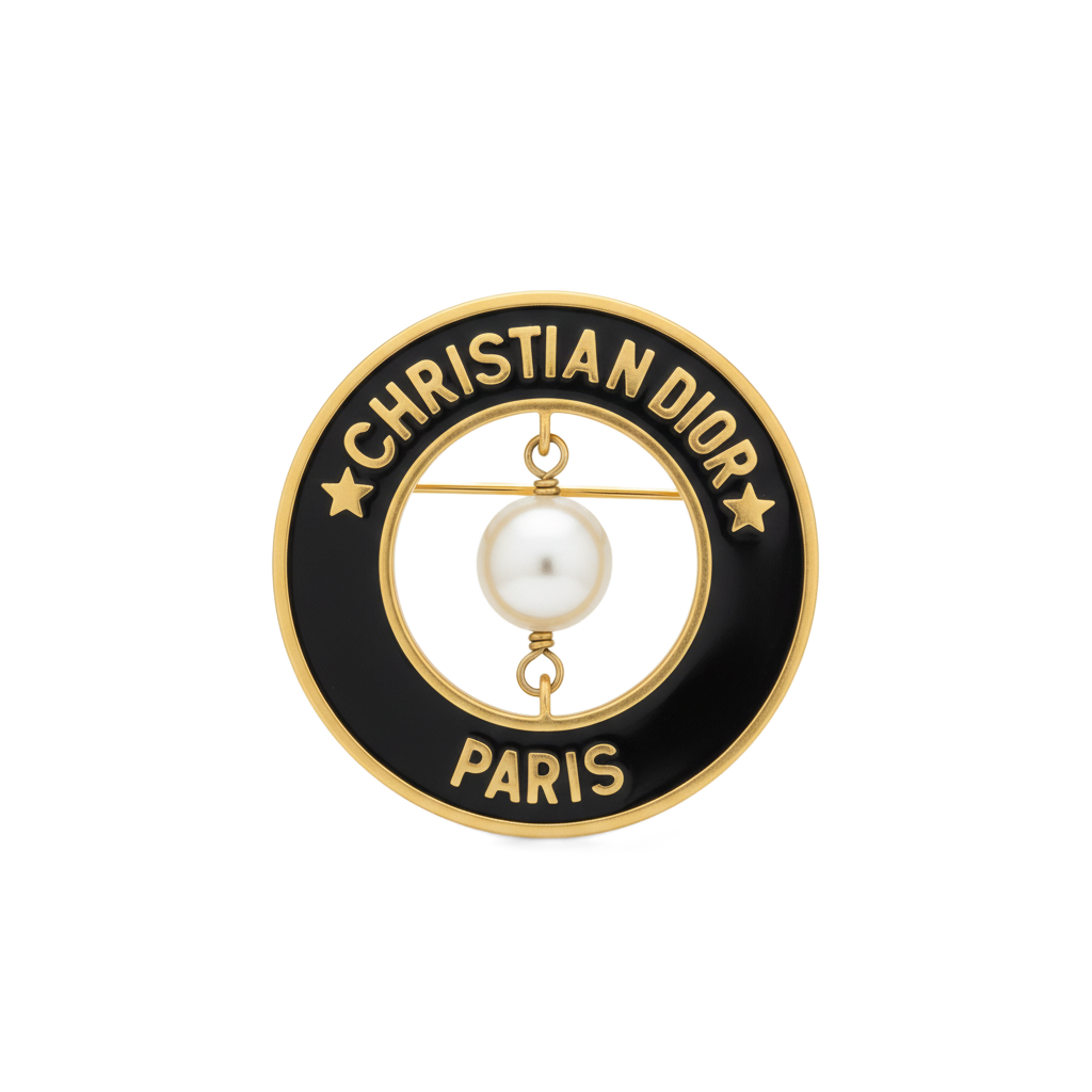 Black Enamel Brooch (Imported Boxed Model)