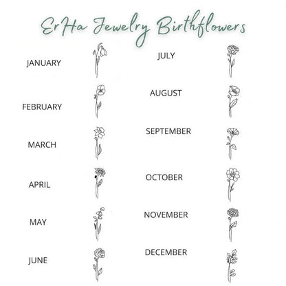 FloraAura Birth Flower Name Necklace 