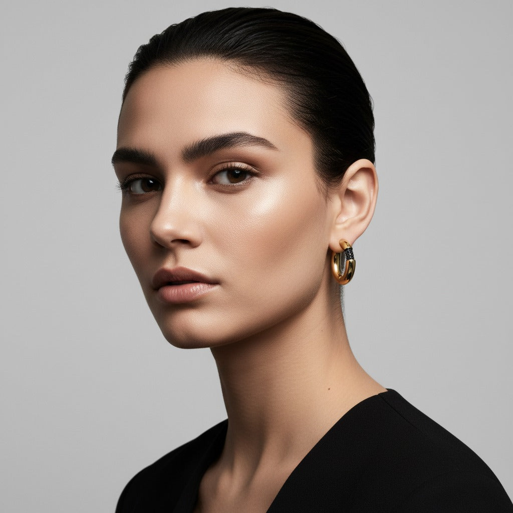 Obsidian Loop Earrings