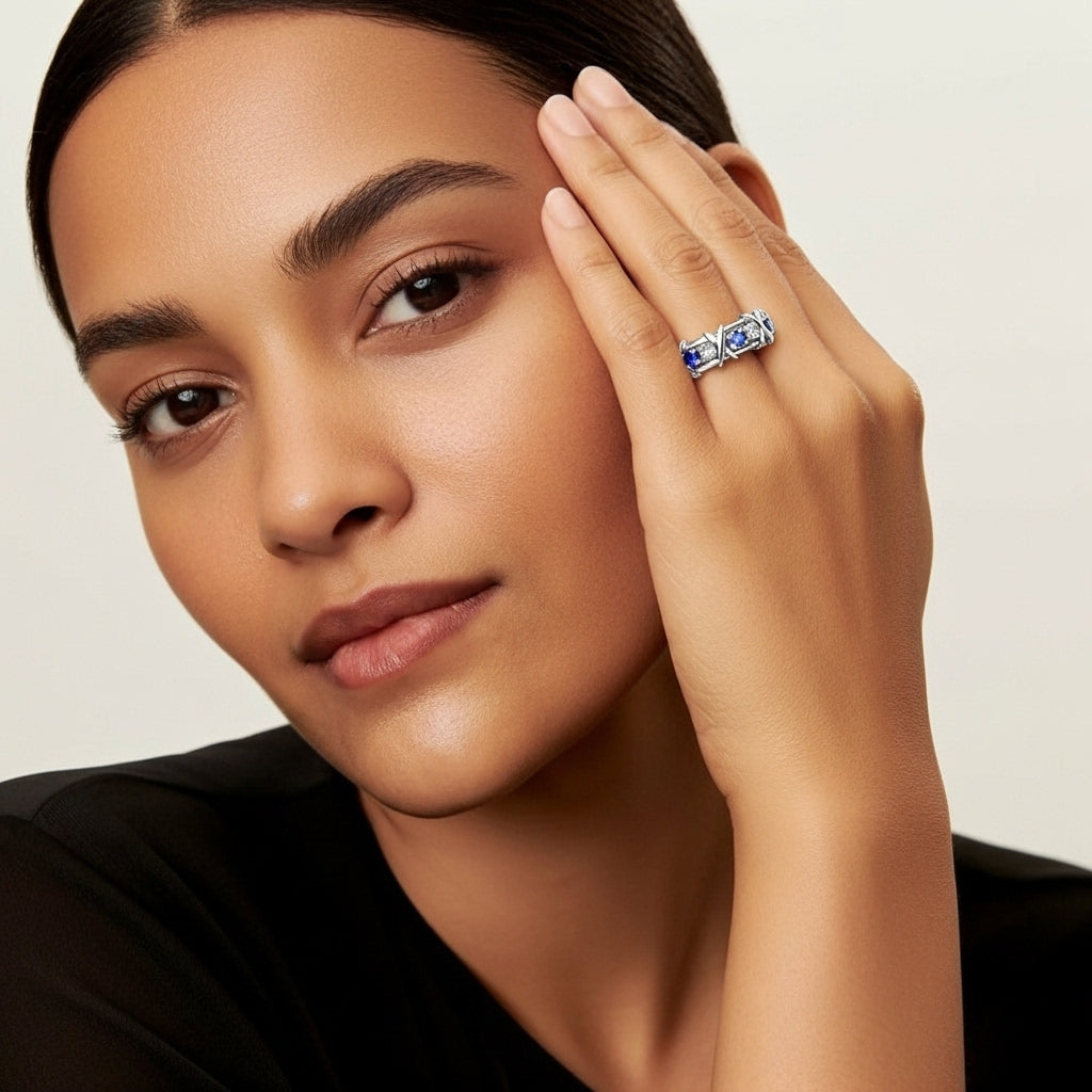 Polaris Sapphire Yüzük (İthal Kutulu Model)