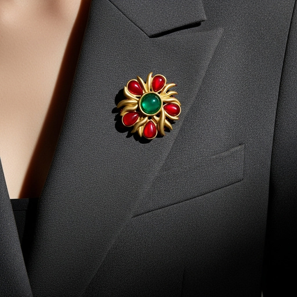 Golden Emberflower Broş (İthal Kutulu Model)