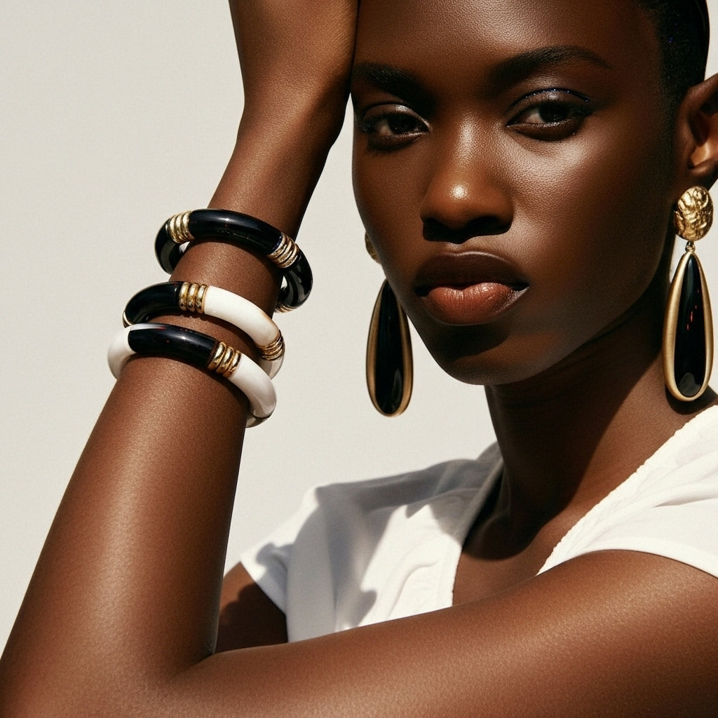 Monochrome Bamboo Bileklik