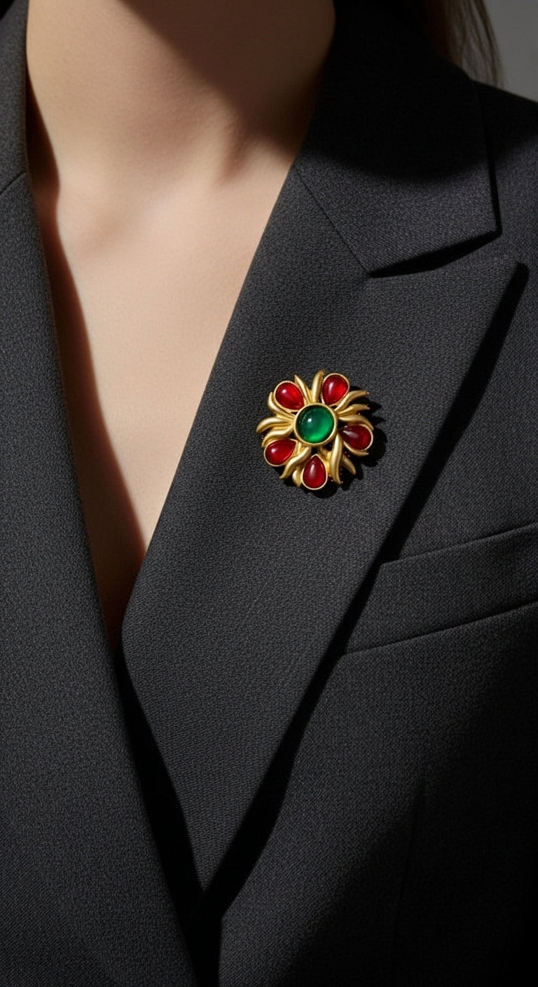 Golden Emberflower Broş (İthal Kutulu Model)