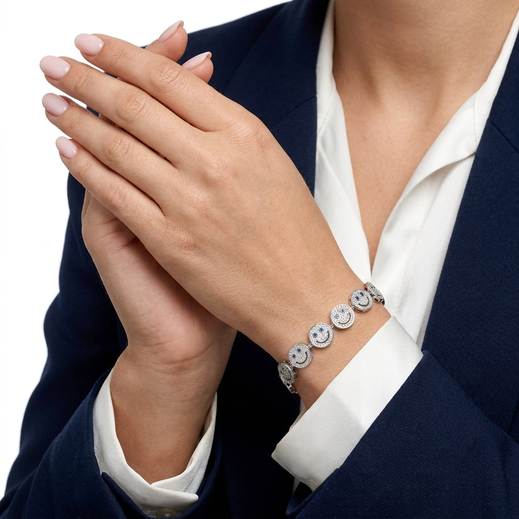 Sapphire Smiley Bileklik