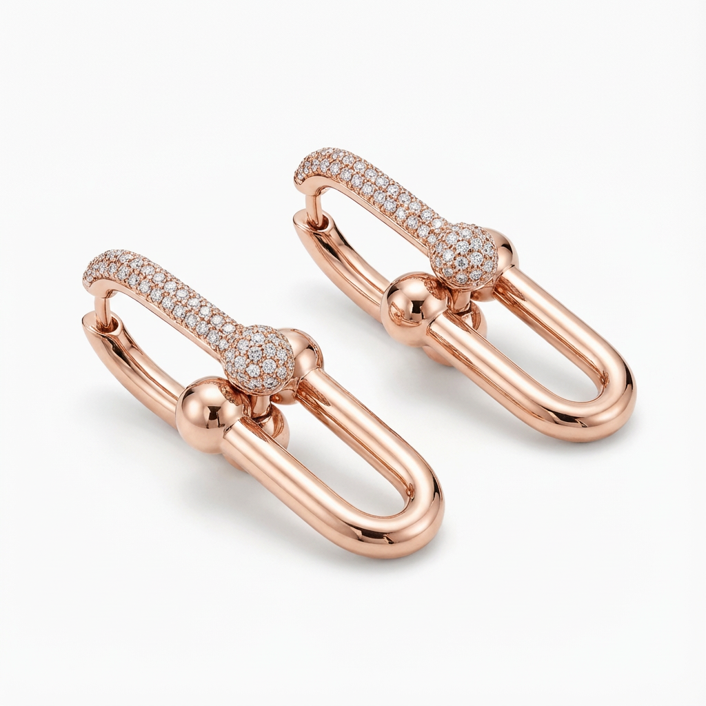 Gilded U-Link Küpe (İthal Kutulu Model)