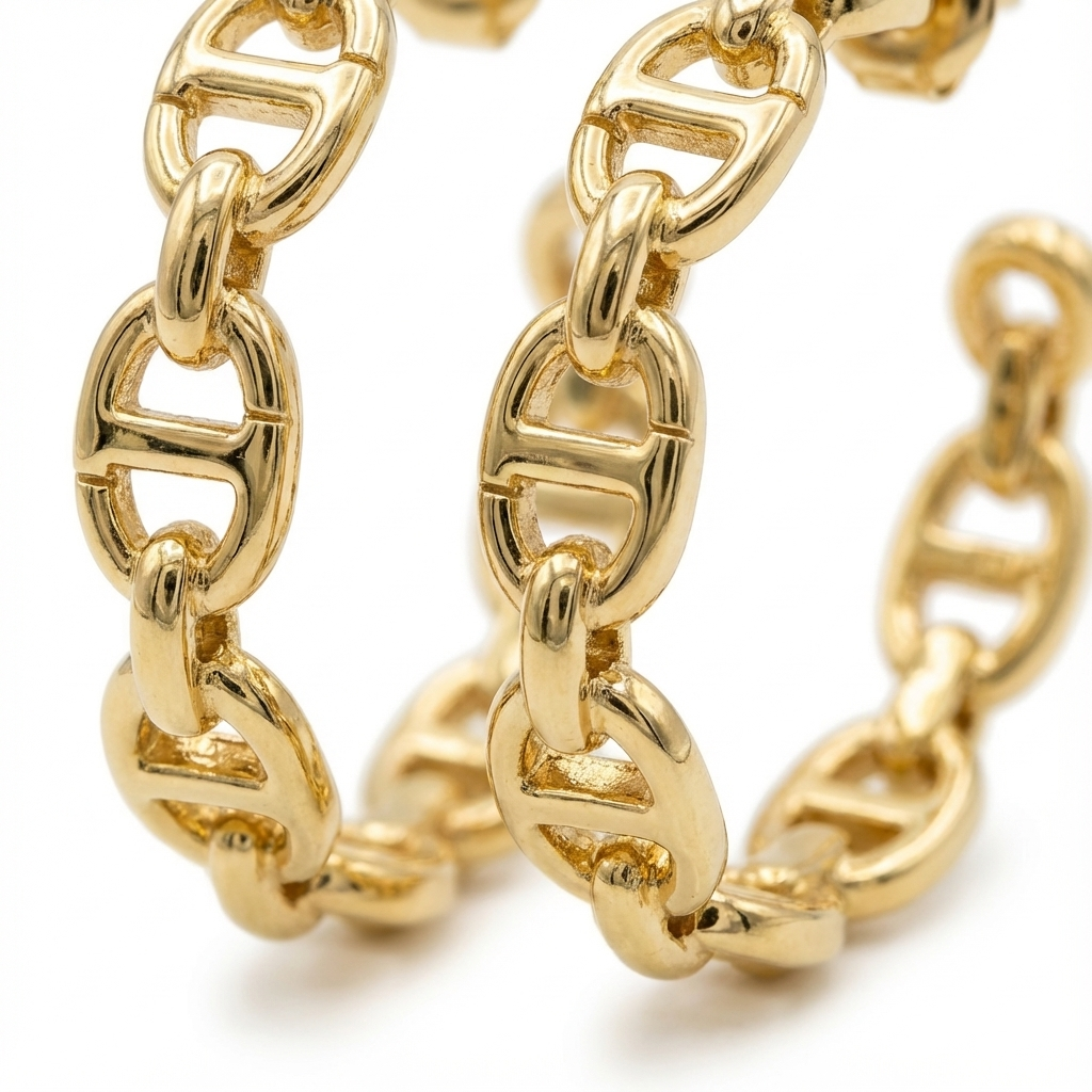 Яркие серьги в виде якоря (импортные, в коробке)