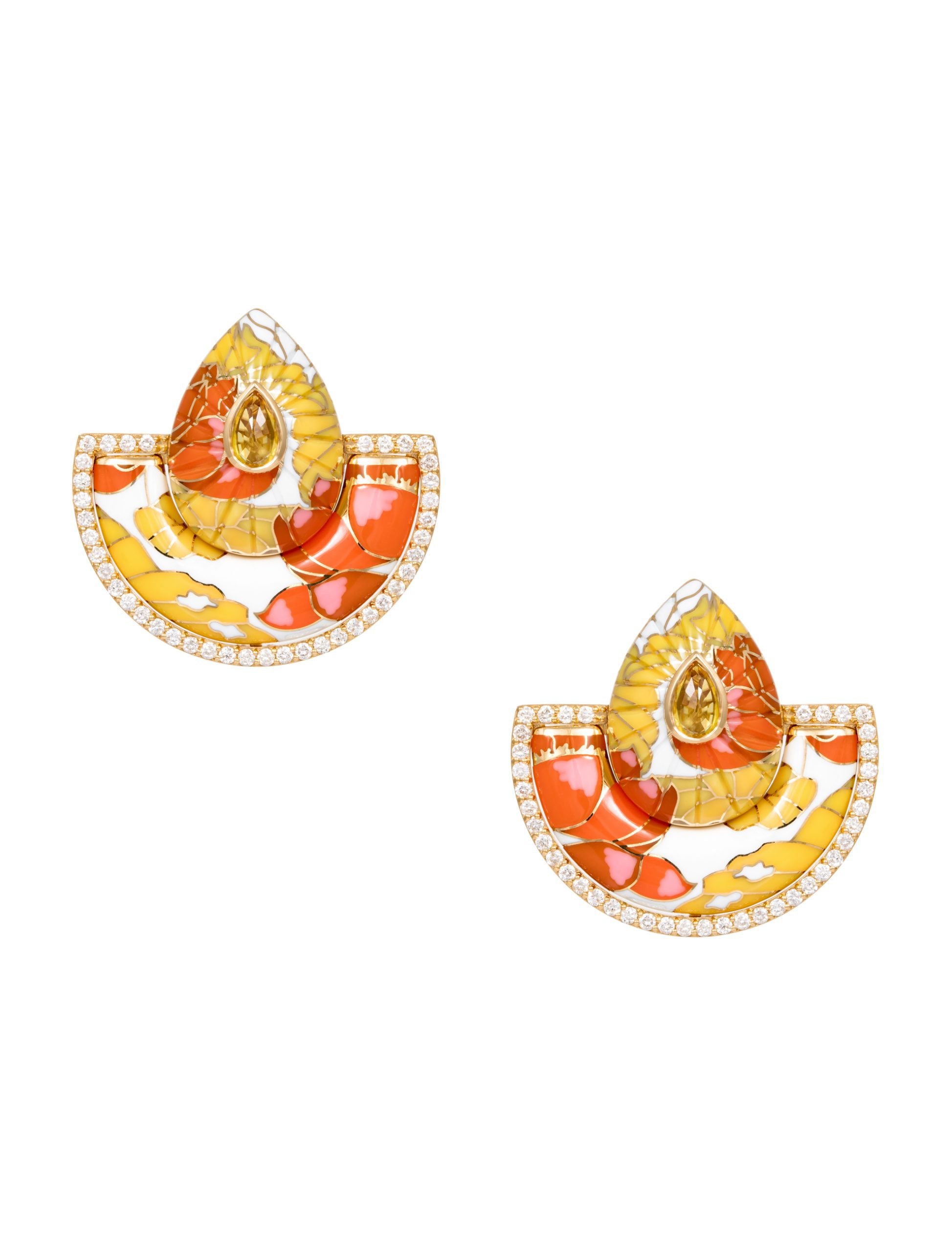 Scarlet–Saffron Küpe - MuffGem