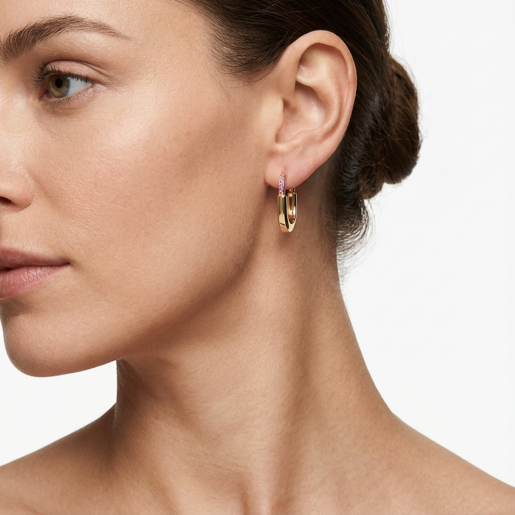 Rosé Halo Küpe (İthal Kutulu Model)