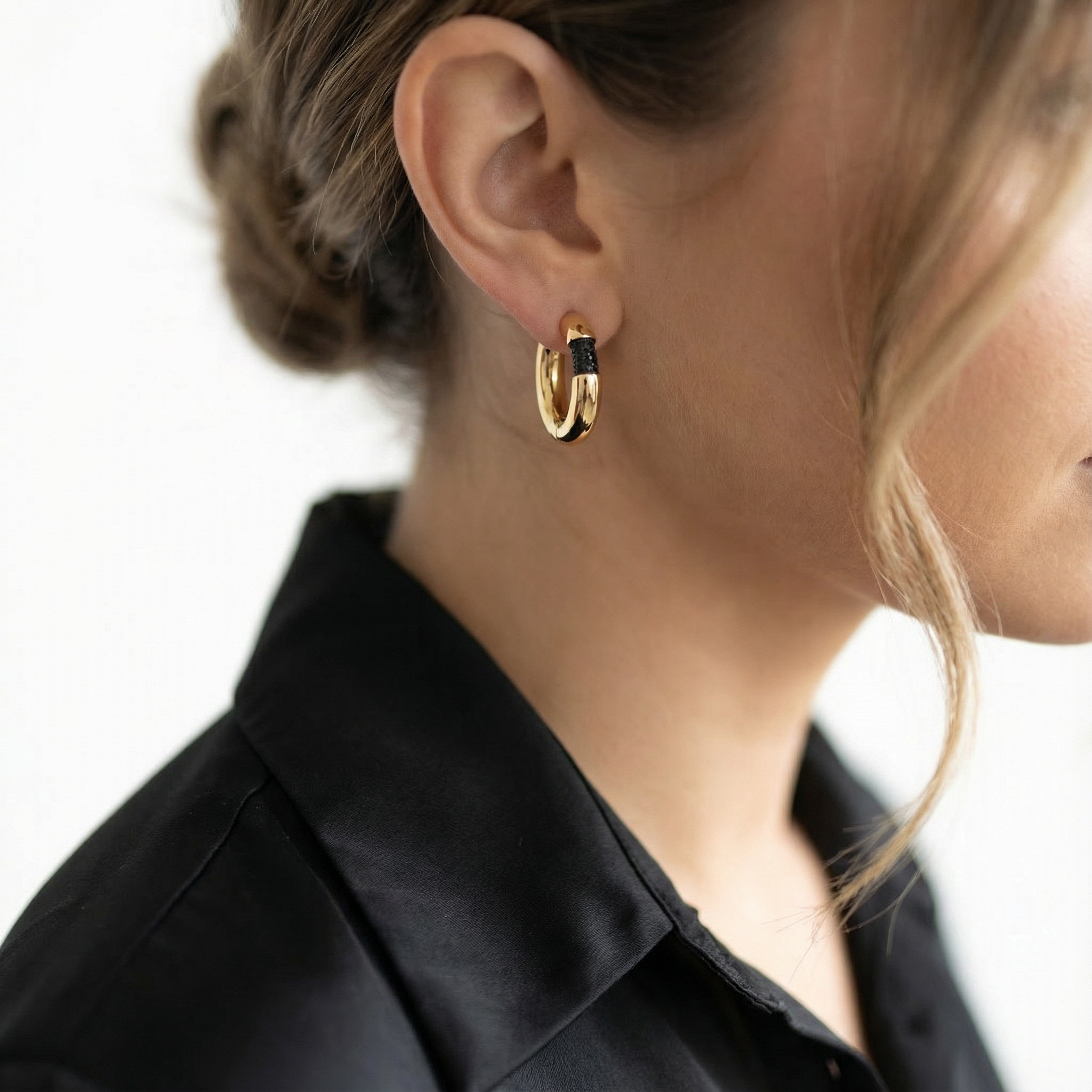 Obsidian Loop Earrings