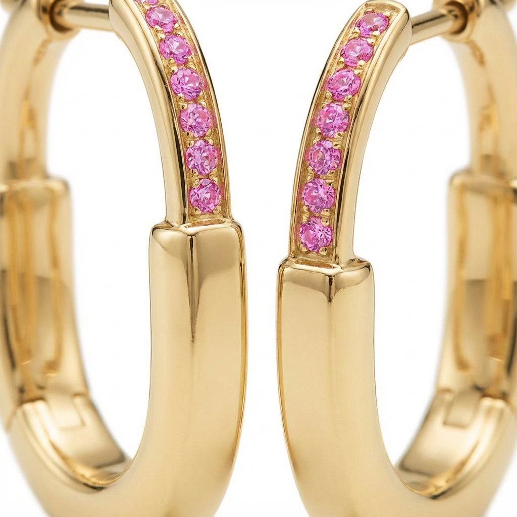 Rosé Halo Küpe (İthal Kutulu Model)