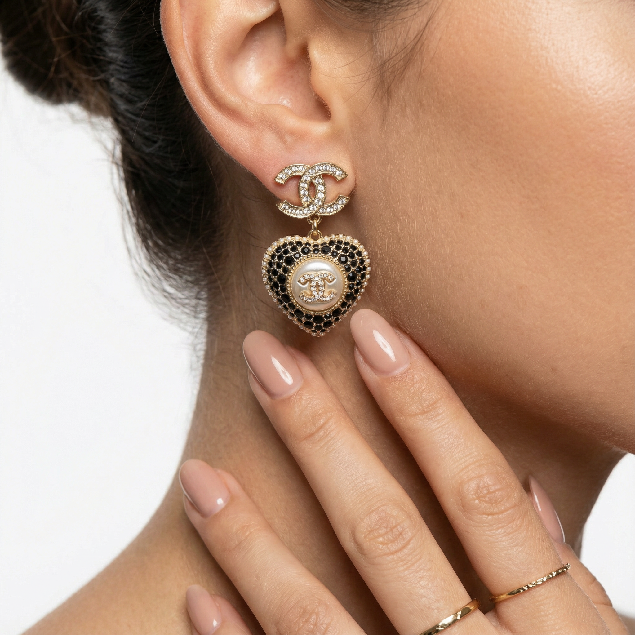 Noir Heart Küpe (İthal Kutulu Model)