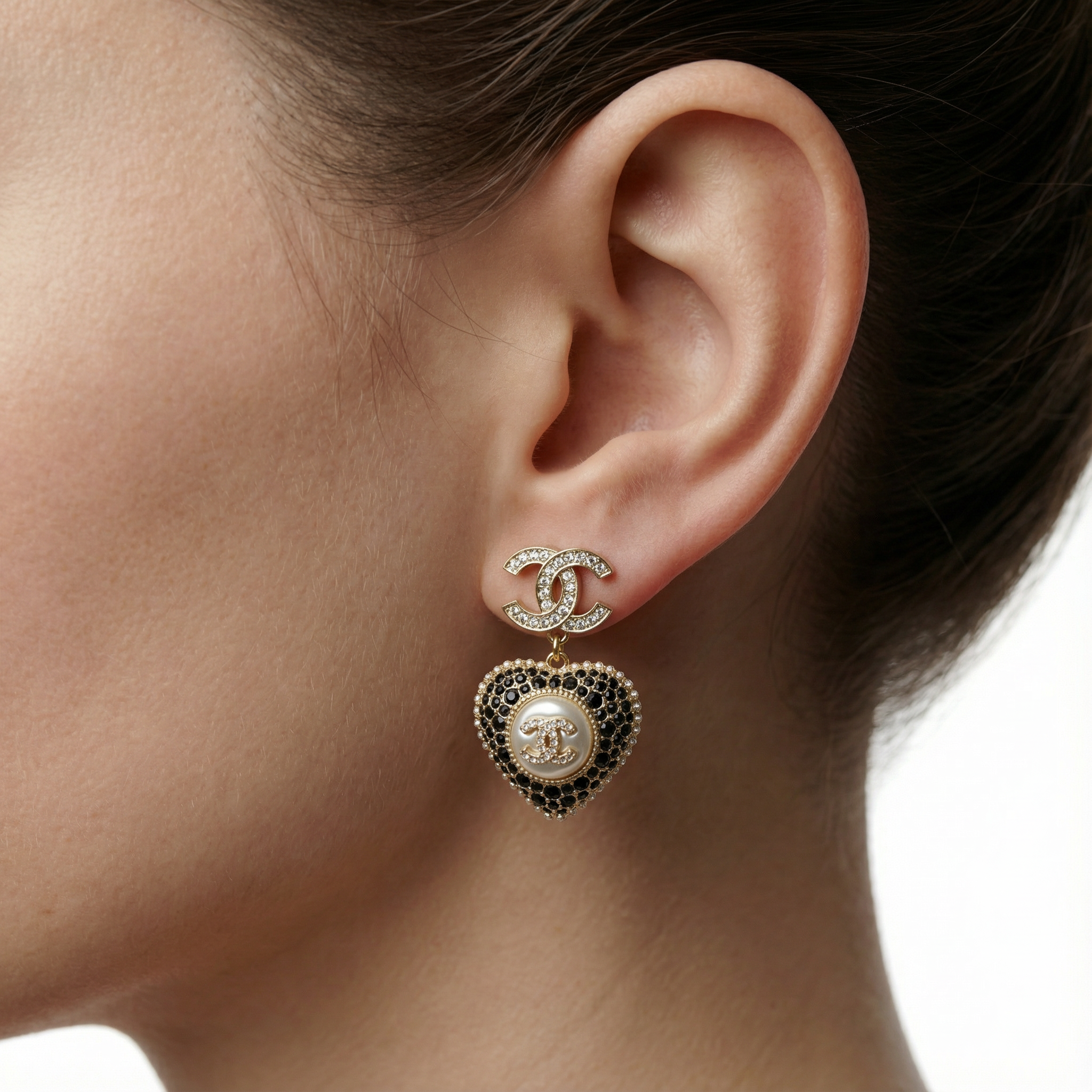 Noir Heart Küpe (İthal Kutulu Model)