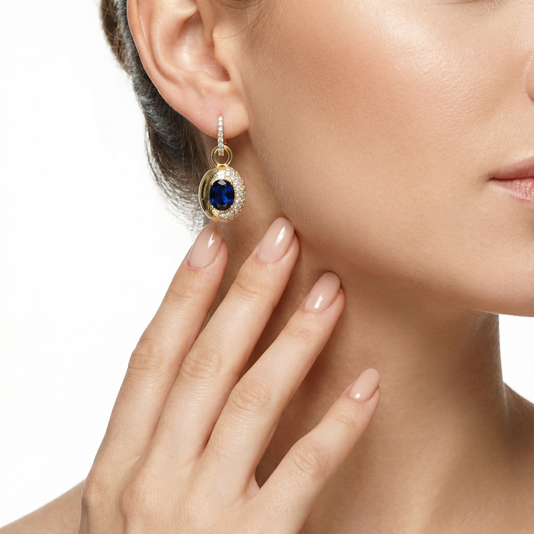 Velvet Garnet Ovals Küpe