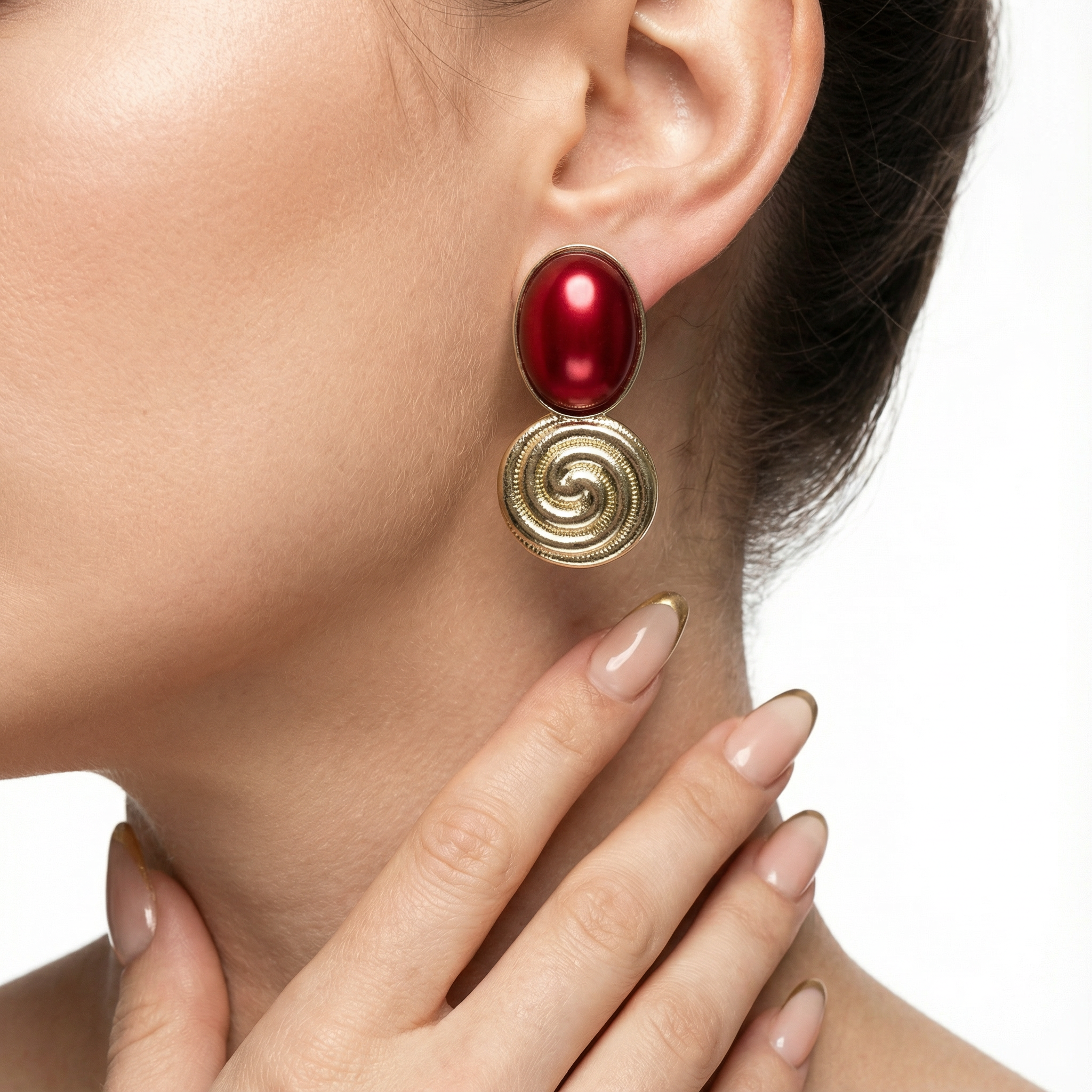 Crimson Spiral Muse Küpe