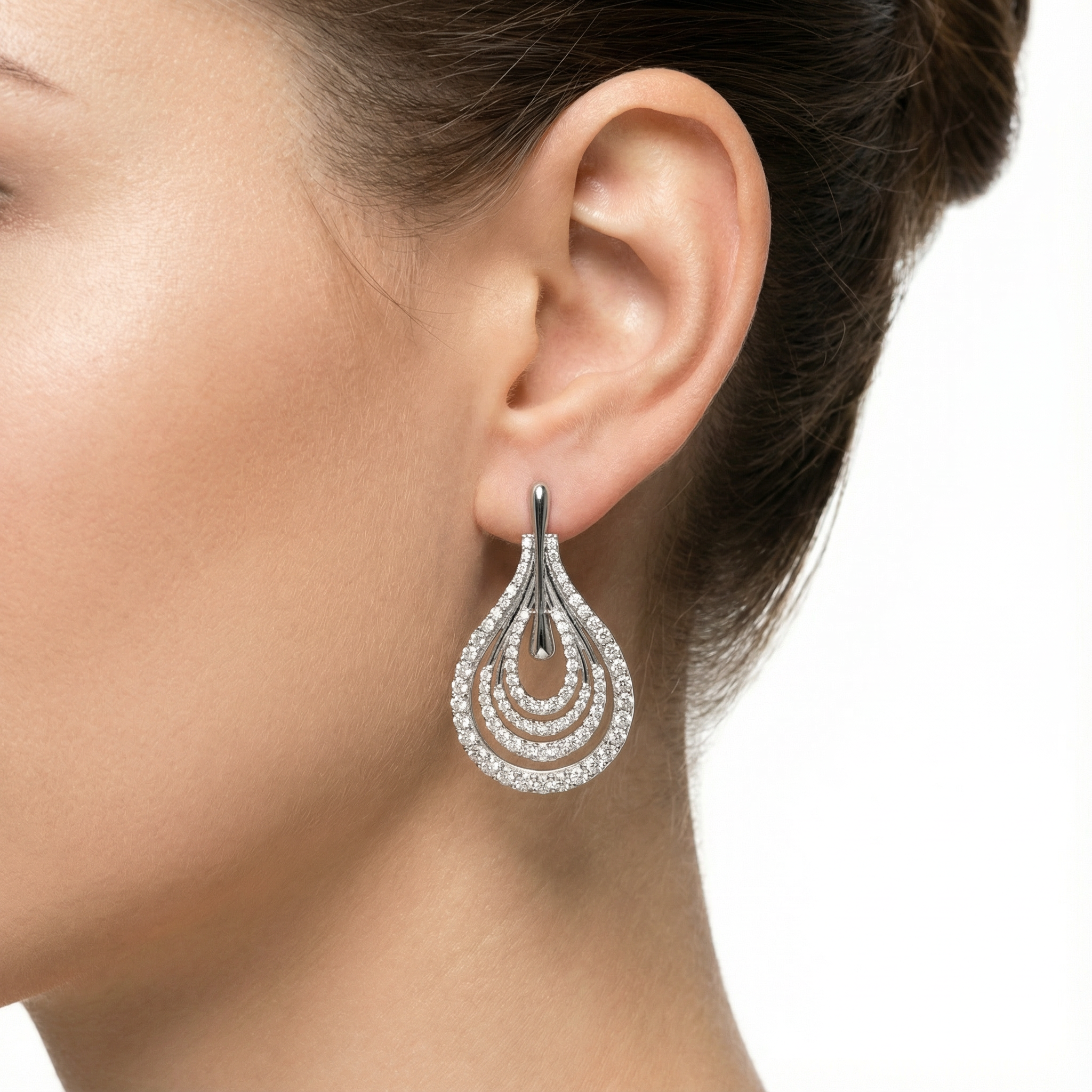 Silver Ripple Tear Küpe